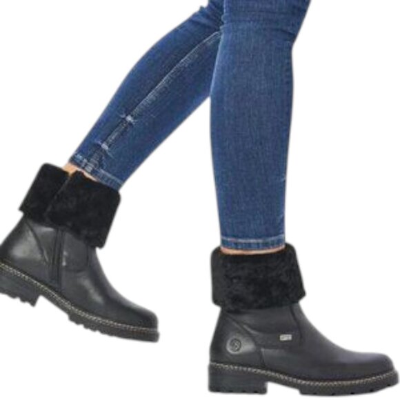 Remonte Stefanie 71 Waterproof Boots Womens Size 5.5 Black Side Zip Comfort NWB‎ - Picture 1 of 16